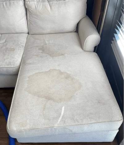 Before: Sectional sofa upholstery cleaning