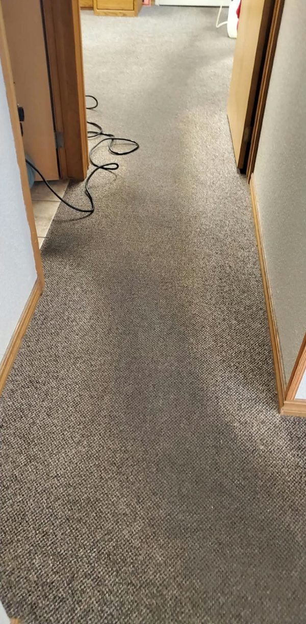 Before: Office hallway carpet cleaning