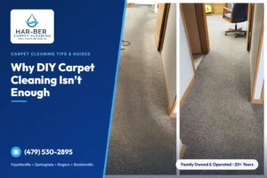 Professional deep carpet cleaning vs DIY - before and after carpet cleaning results by Har-Ber Carpet Cleaning