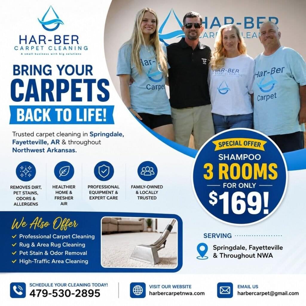 July Only – Say Goodbye to Dirt – 3 Rooms for $169!